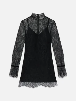 Lace Shift Dress in Black