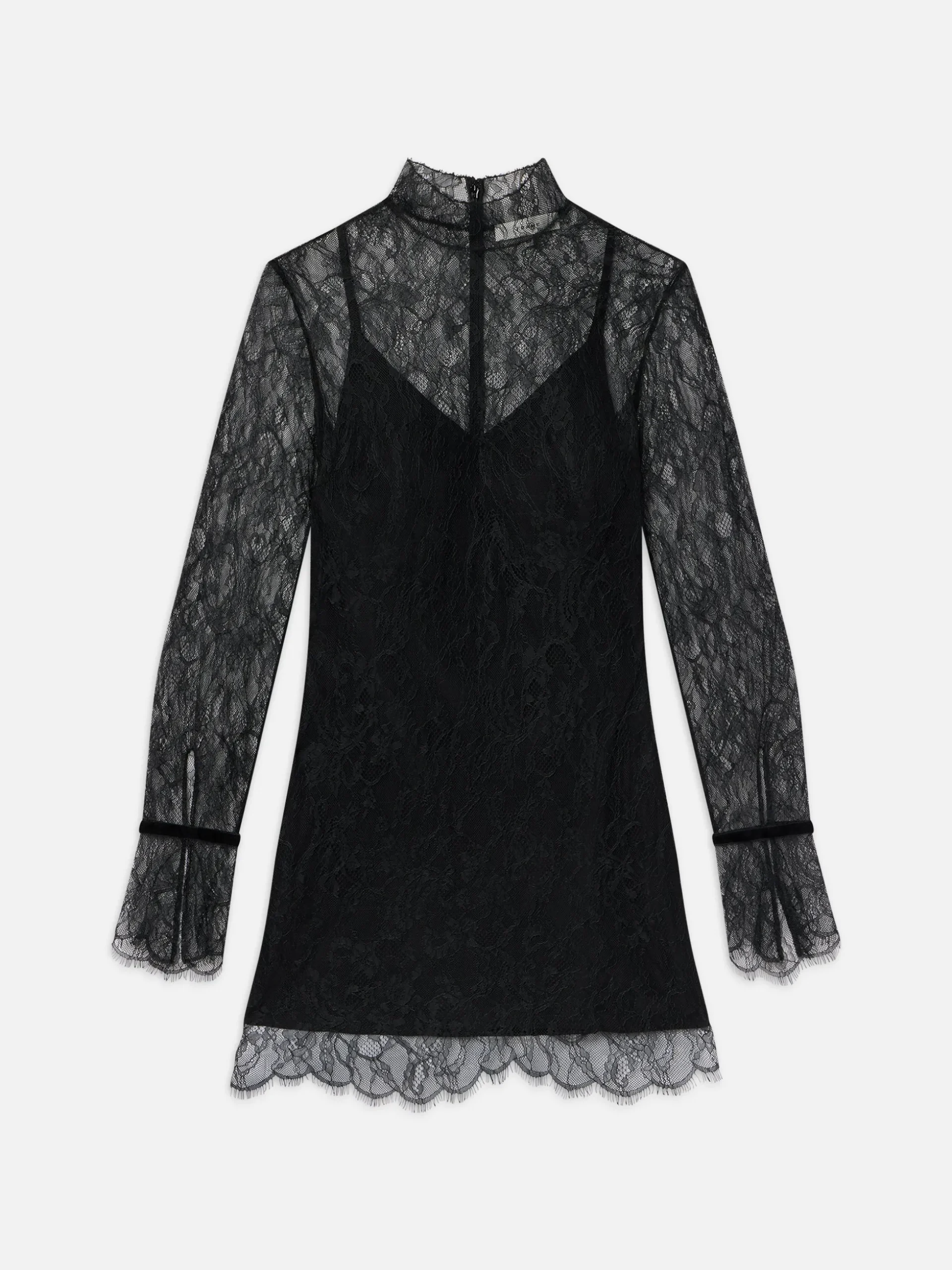 Lace Shift Dress in Black