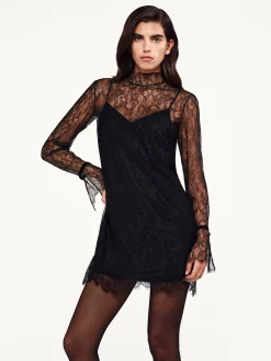 Lace Shift Dress in Black