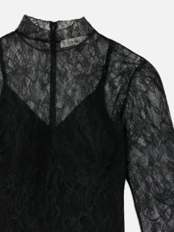Lace Shift Dress in Black