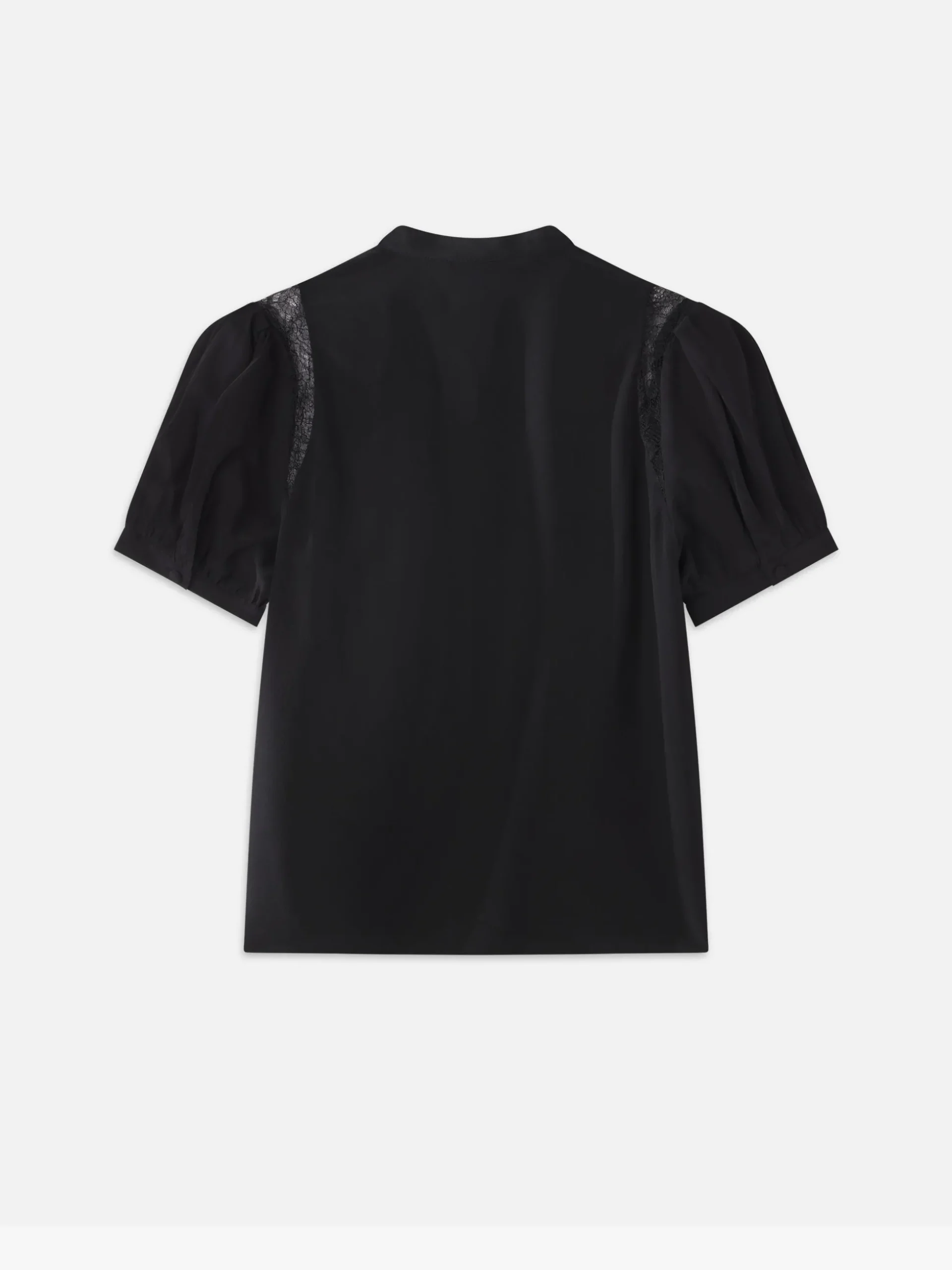 Lace Shoulder Inset Blouse in Black