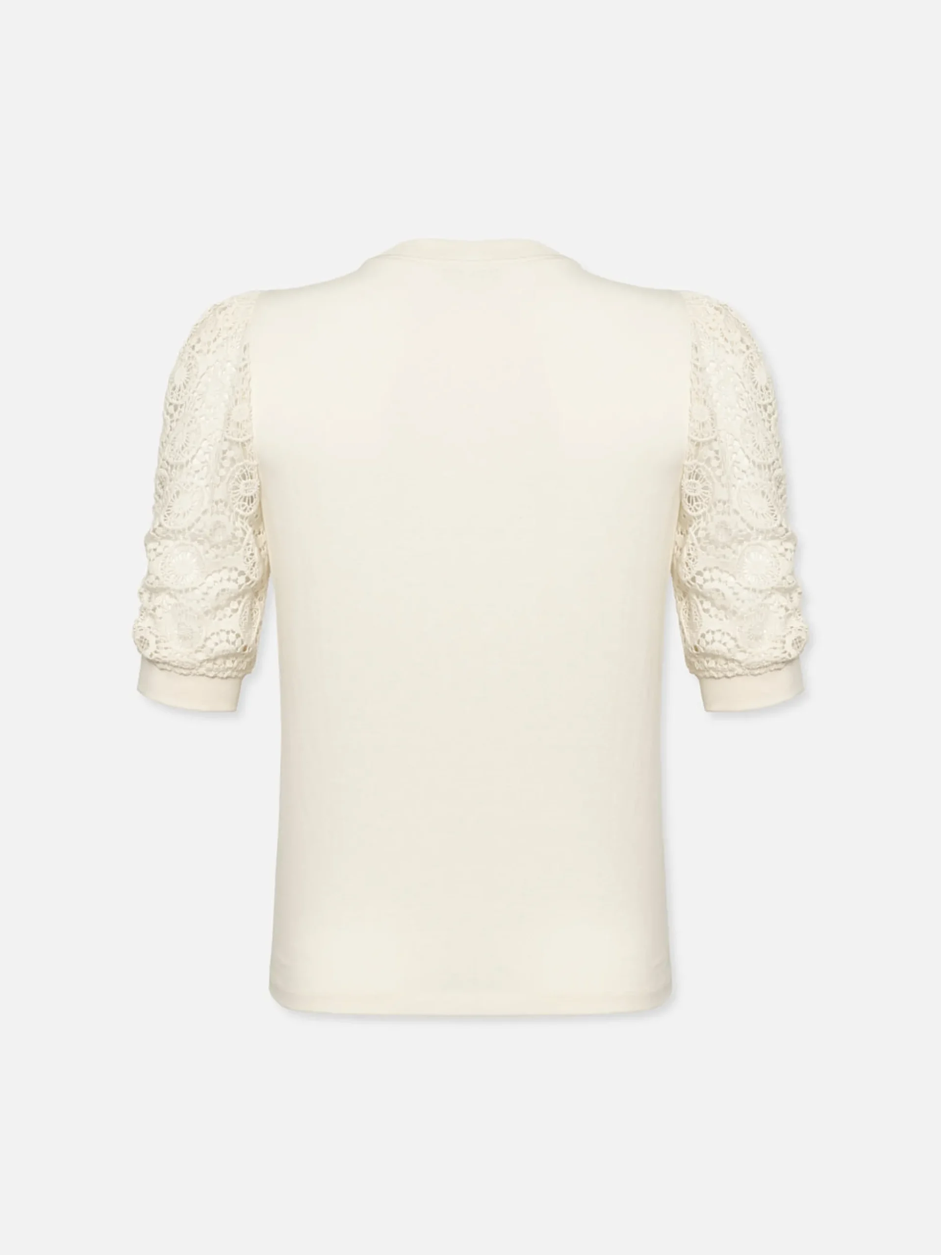 Lace Sleeve Frankie Tee in Cream
