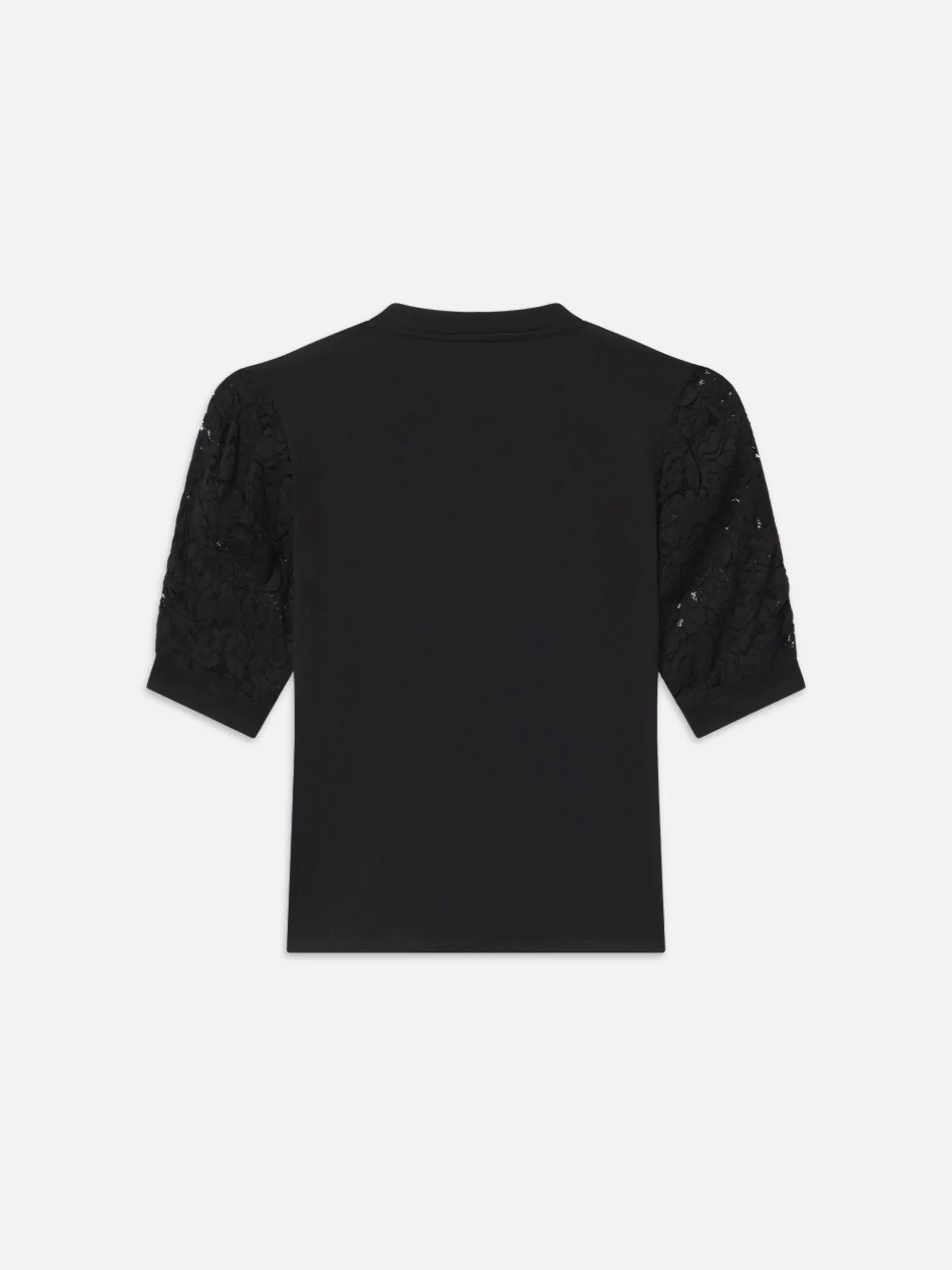 Lace Sleeve Frankie Tee in Black