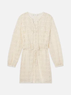 Lace Tassel Dress in Cream