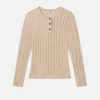 Laddered Rib Henley in Cream