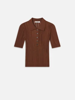 Laddered Rib Polo in Light Camel