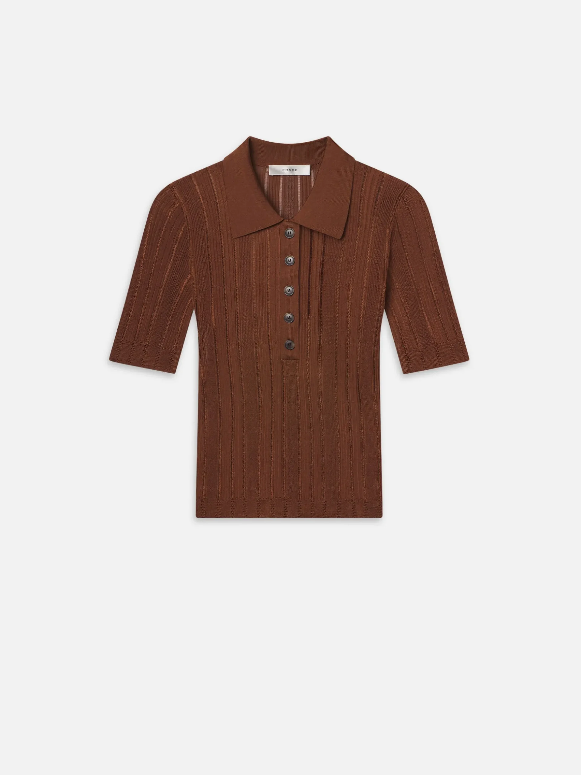 Laddered Rib Polo in Light Camel