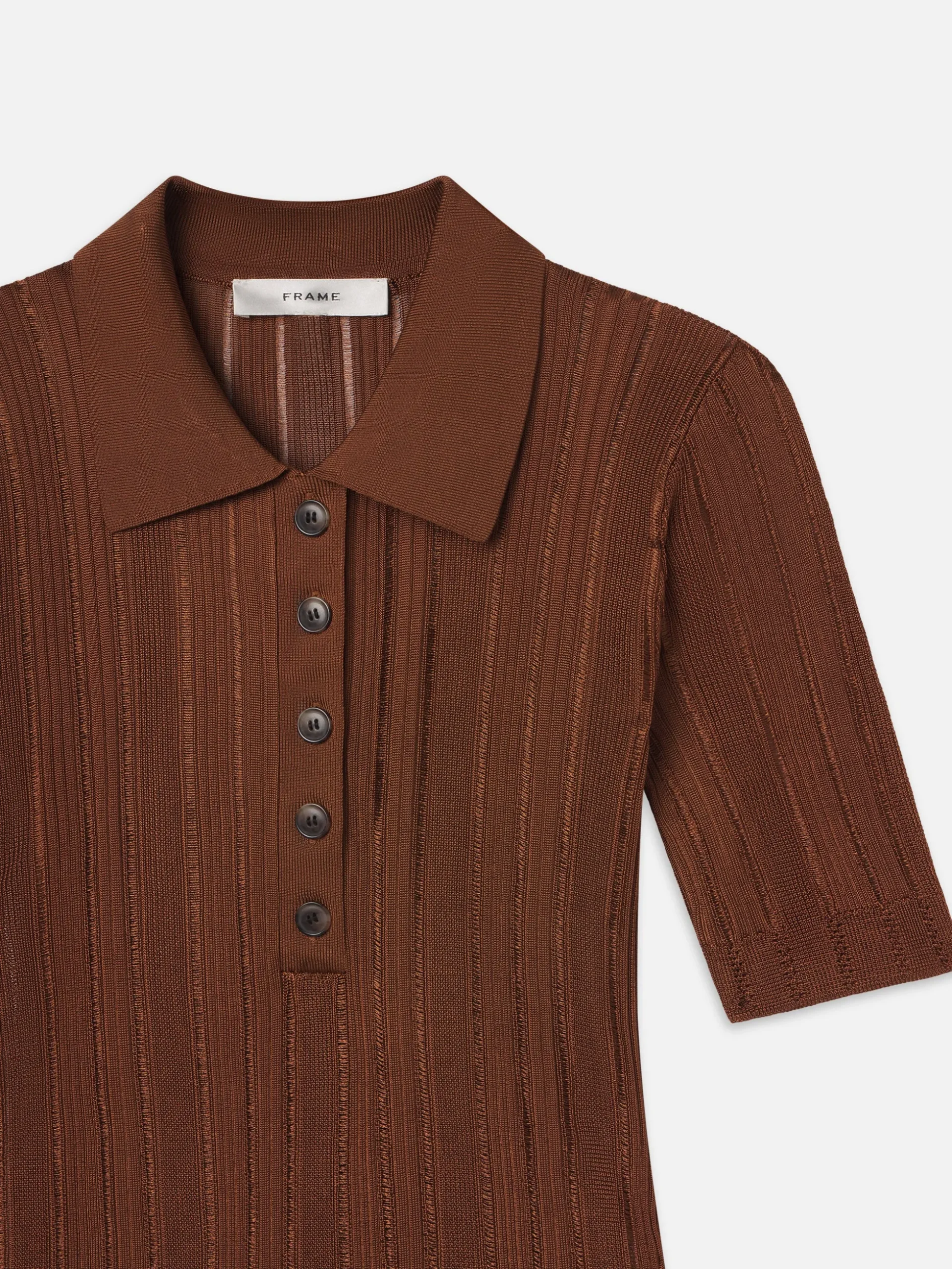 Laddered Rib Polo in Light Camel