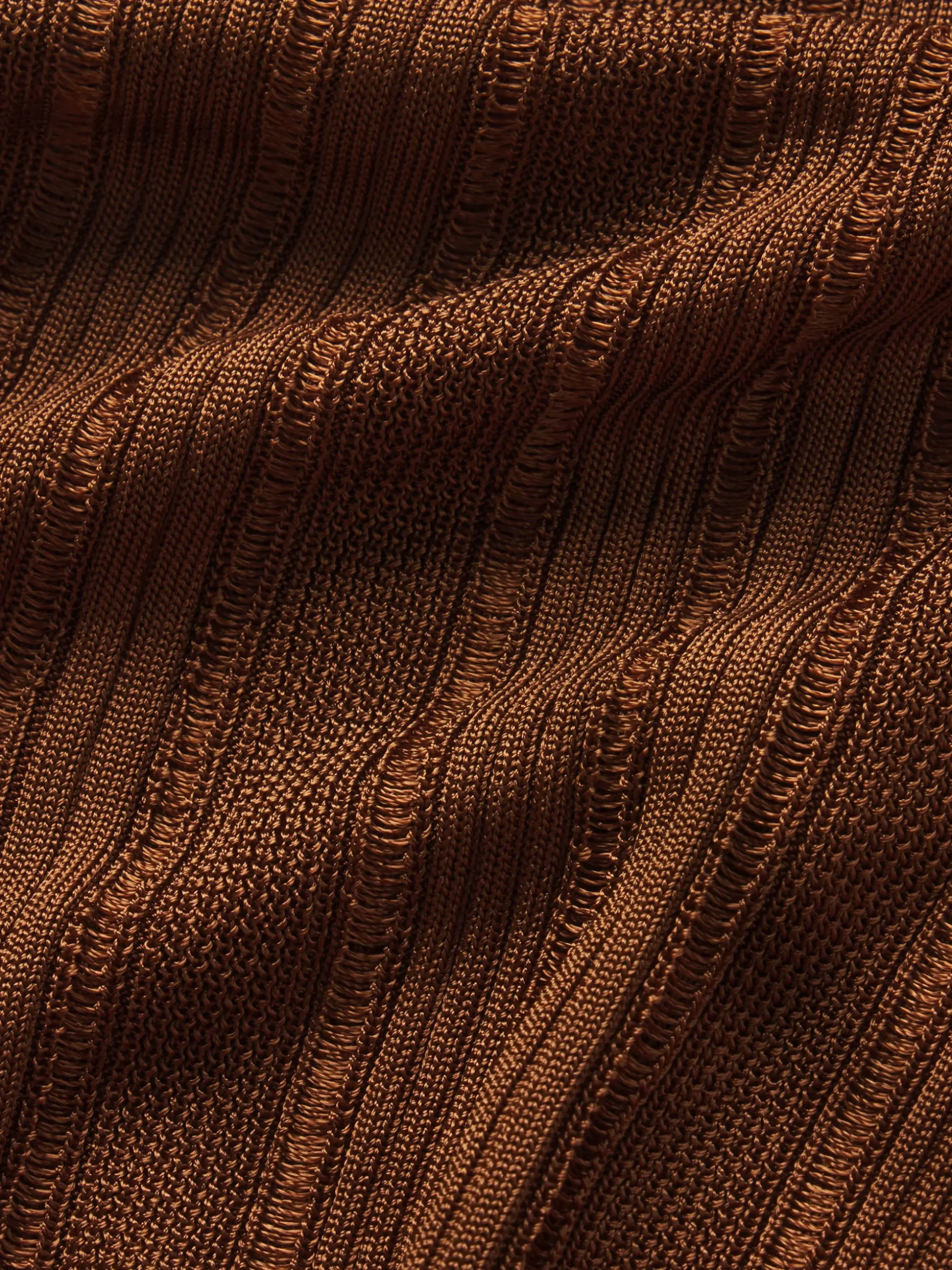 Laddered Rib Polo in Light Camel