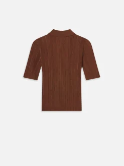 Laddered Rib Polo in Light Camel