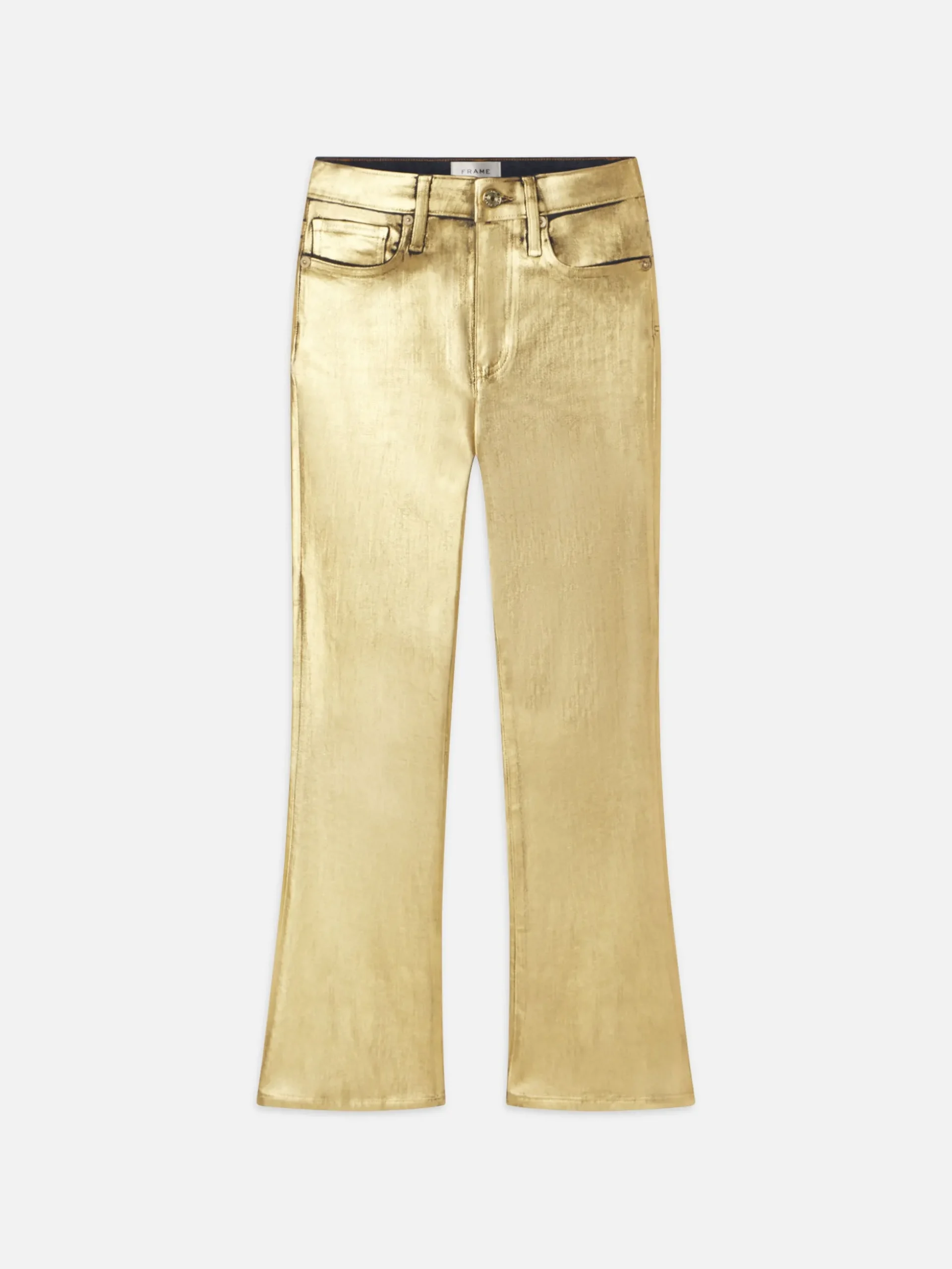 Le Crop Mini Boot in Gold Chrome