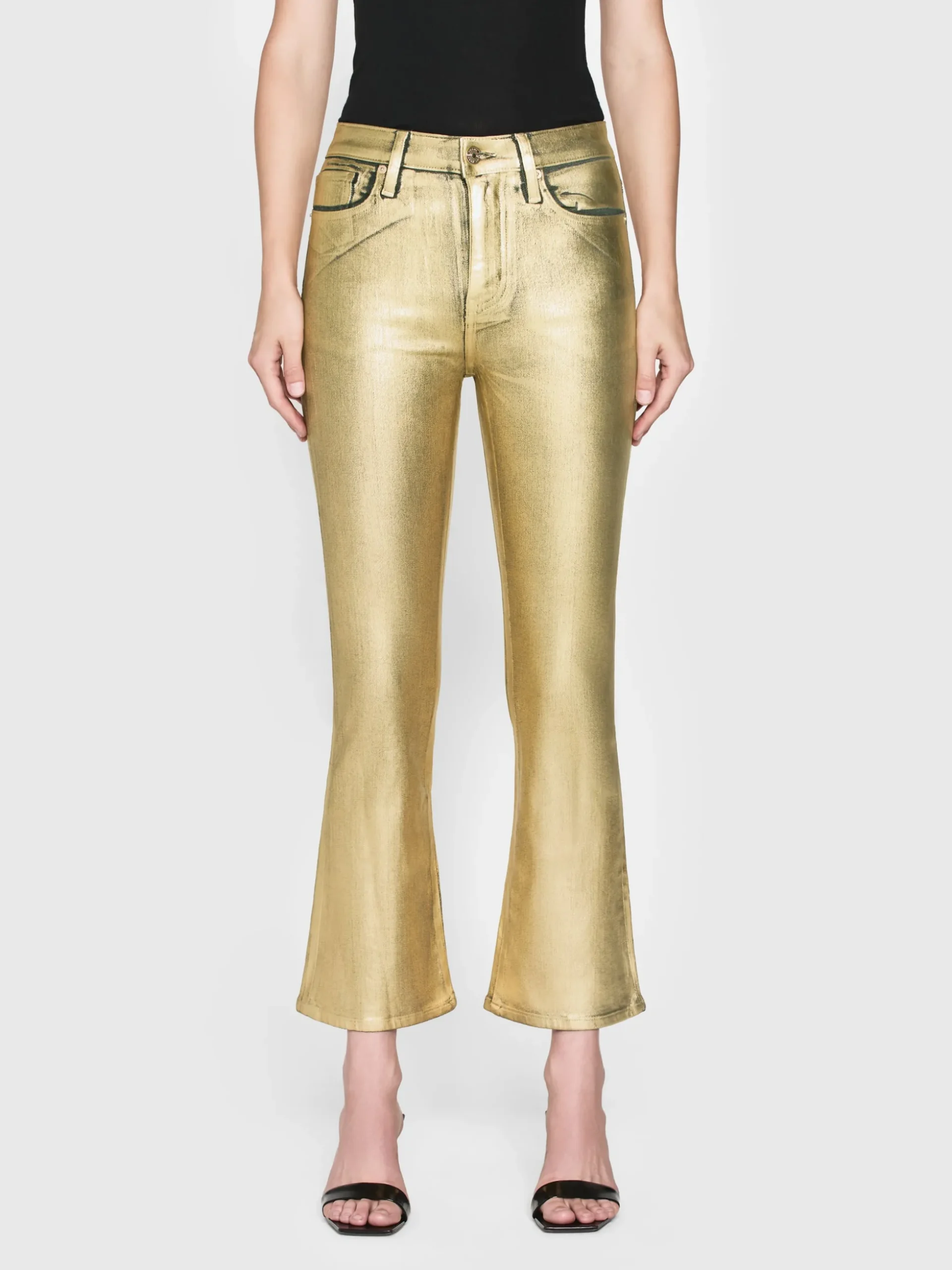 Le Crop Mini Boot in Gold Chrome