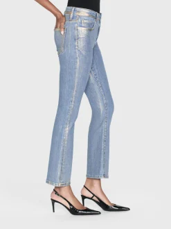 Le Crop Mini Boot in Gold Hologram