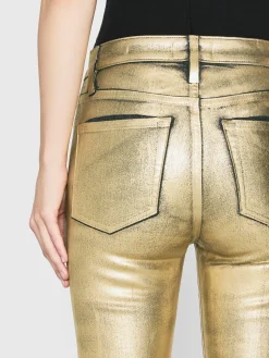 Le Crop Mini Boot in Gold Chrome
