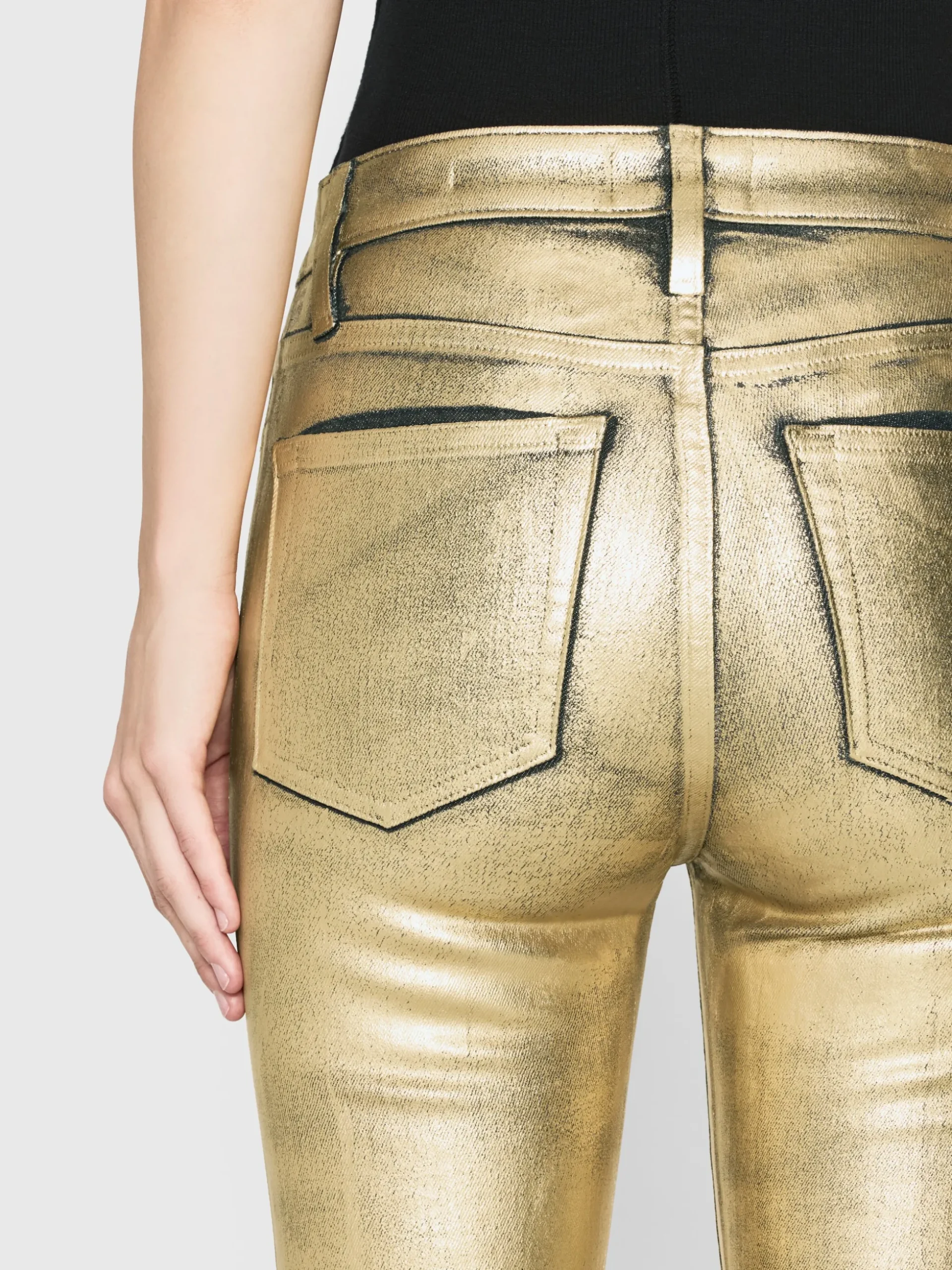 Le Crop Mini Boot in Gold Chrome