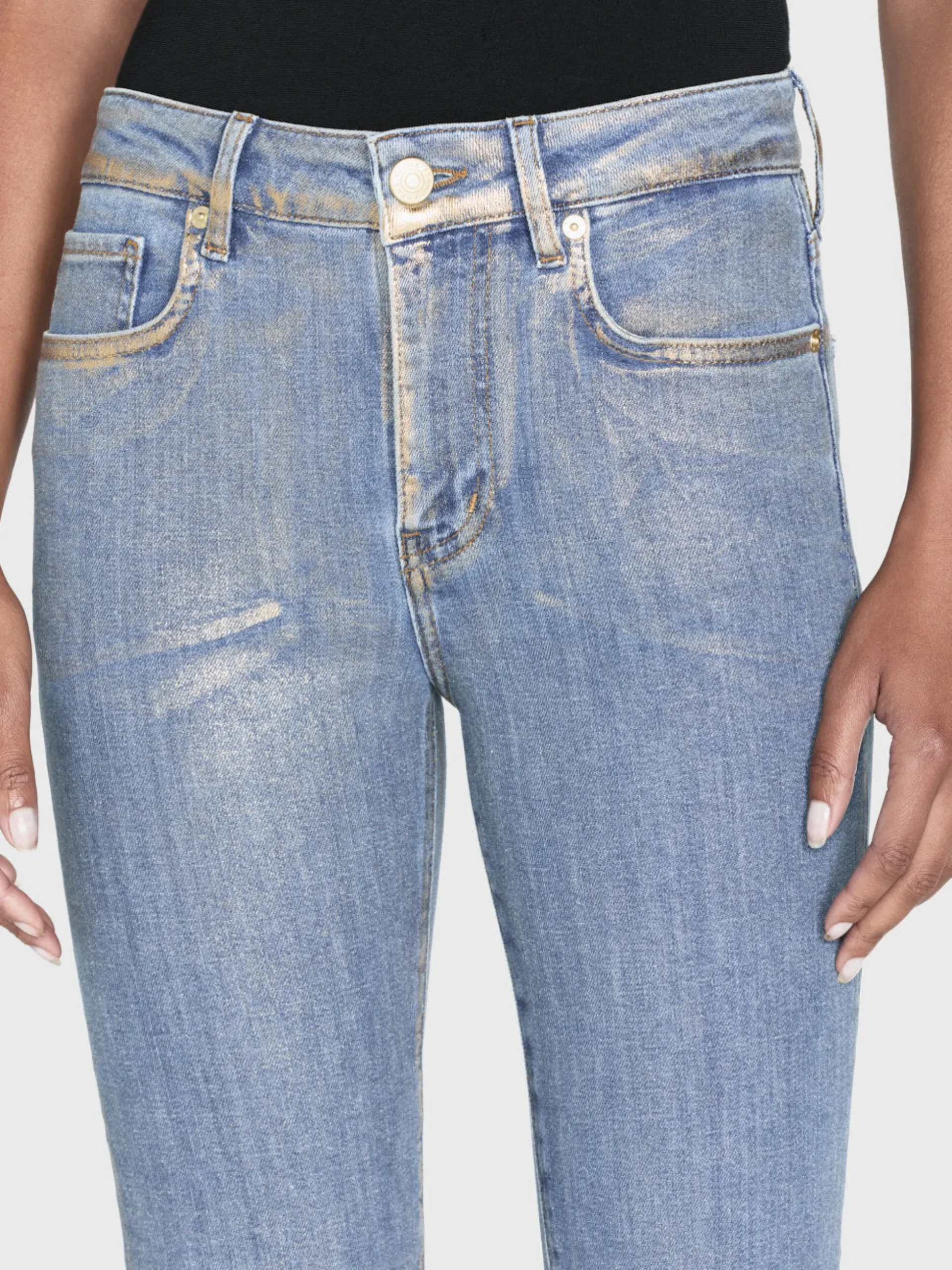 Le Crop Mini Boot in Gold Hologram