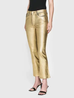 Le Crop Mini Boot in Gold Chrome