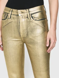 Le Crop Mini Boot in Gold Chrome