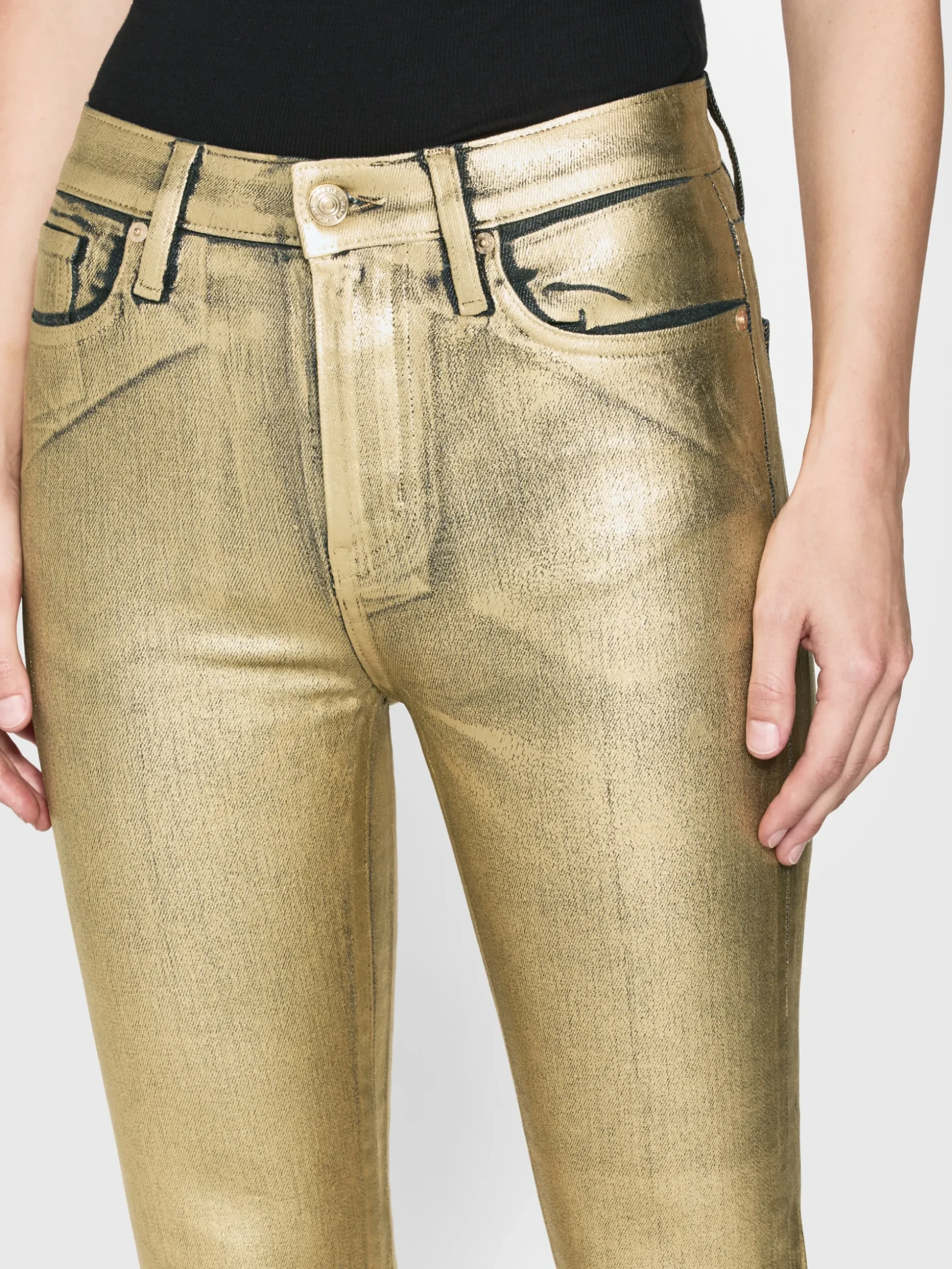 Le Crop Mini Boot in Gold Chrome