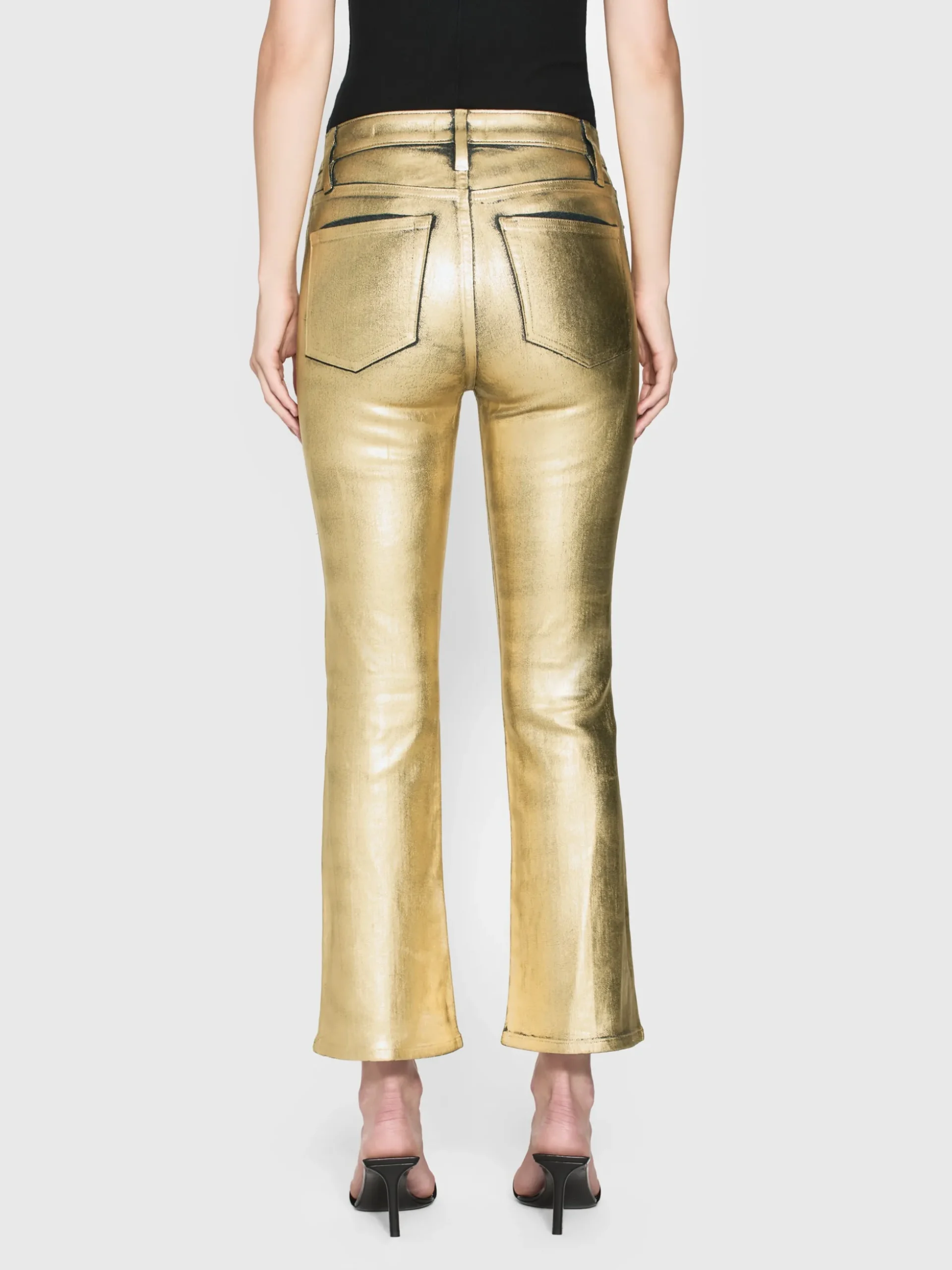 Le Crop Mini Boot in Gold Chrome
