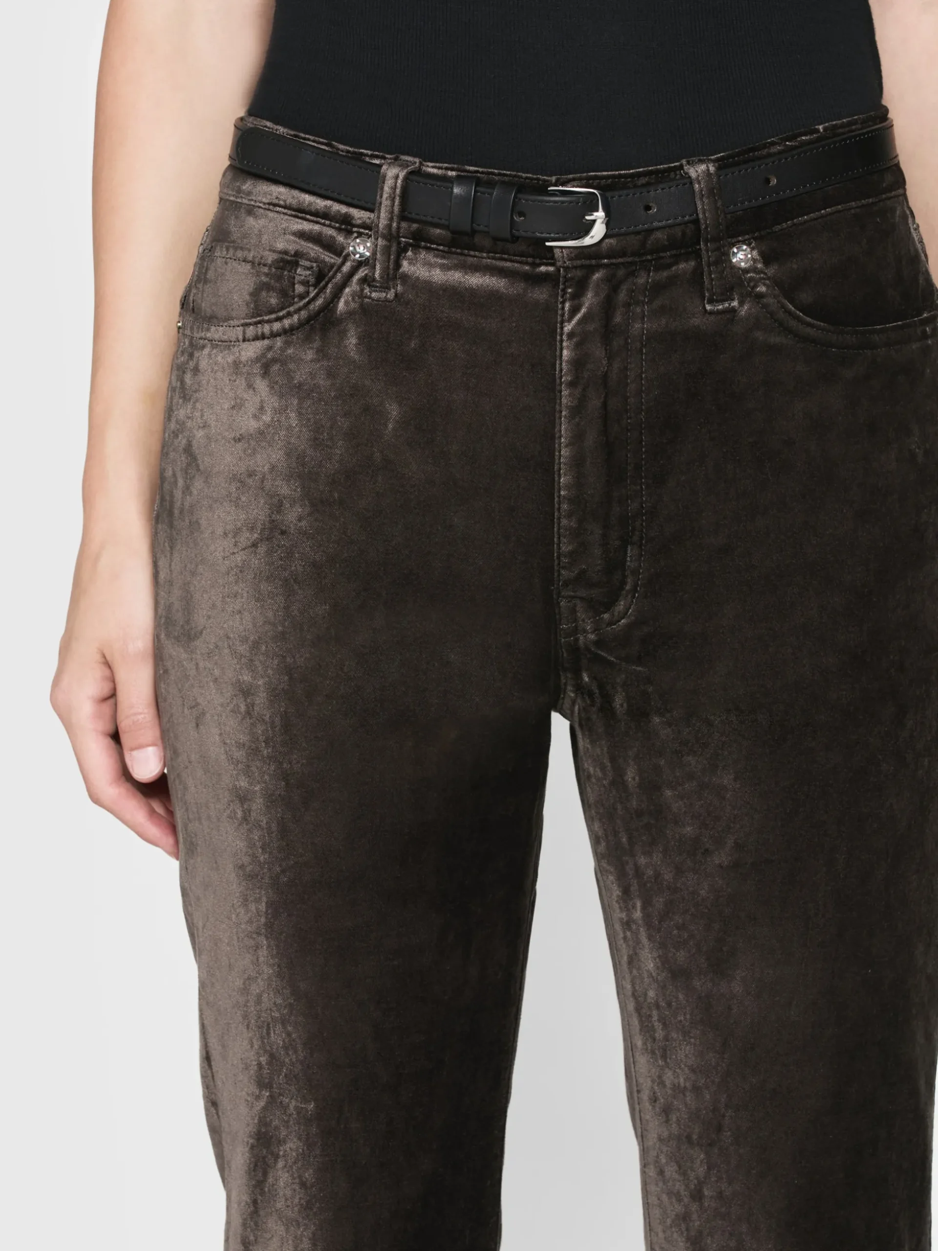 Le Crop Mini Boot Velvet in Comet Velvet