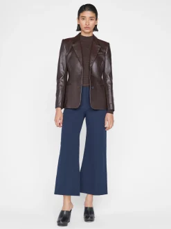 Le Crop Palazzo Trouser in Navy
