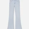 Le Easy Flare Released Fray Side Slit in Clarity