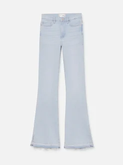 Le Easy Flare Released Fray Side Slit in Clarity