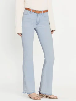 Le Easy Flare Released Fray Side Slit in Clarity