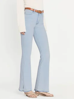 Le Easy Flare Released Fray Side Slit in Clarity
