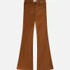 Le High Flare Velvet in Bronze Velvet