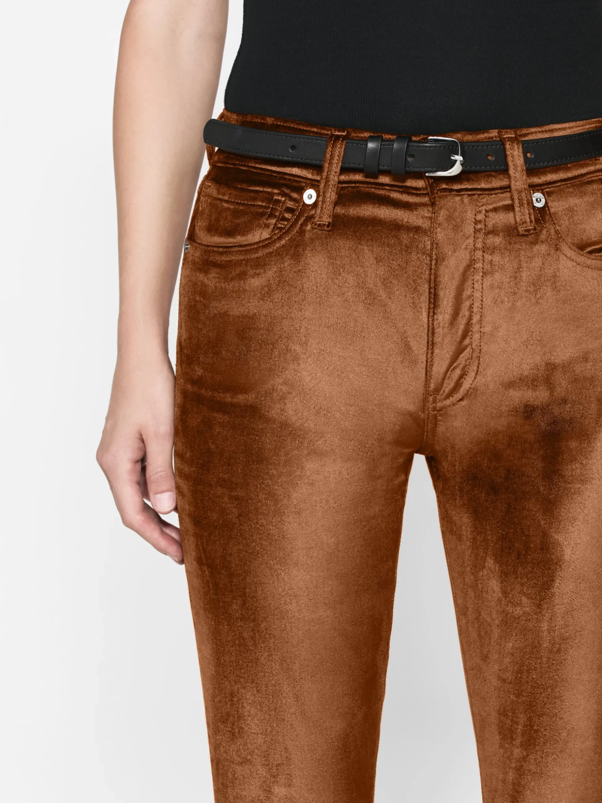 Le High Flare Velvet in Bronze Velvet