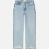 Le Jane Crop Bite Hem in Fizz Indigo