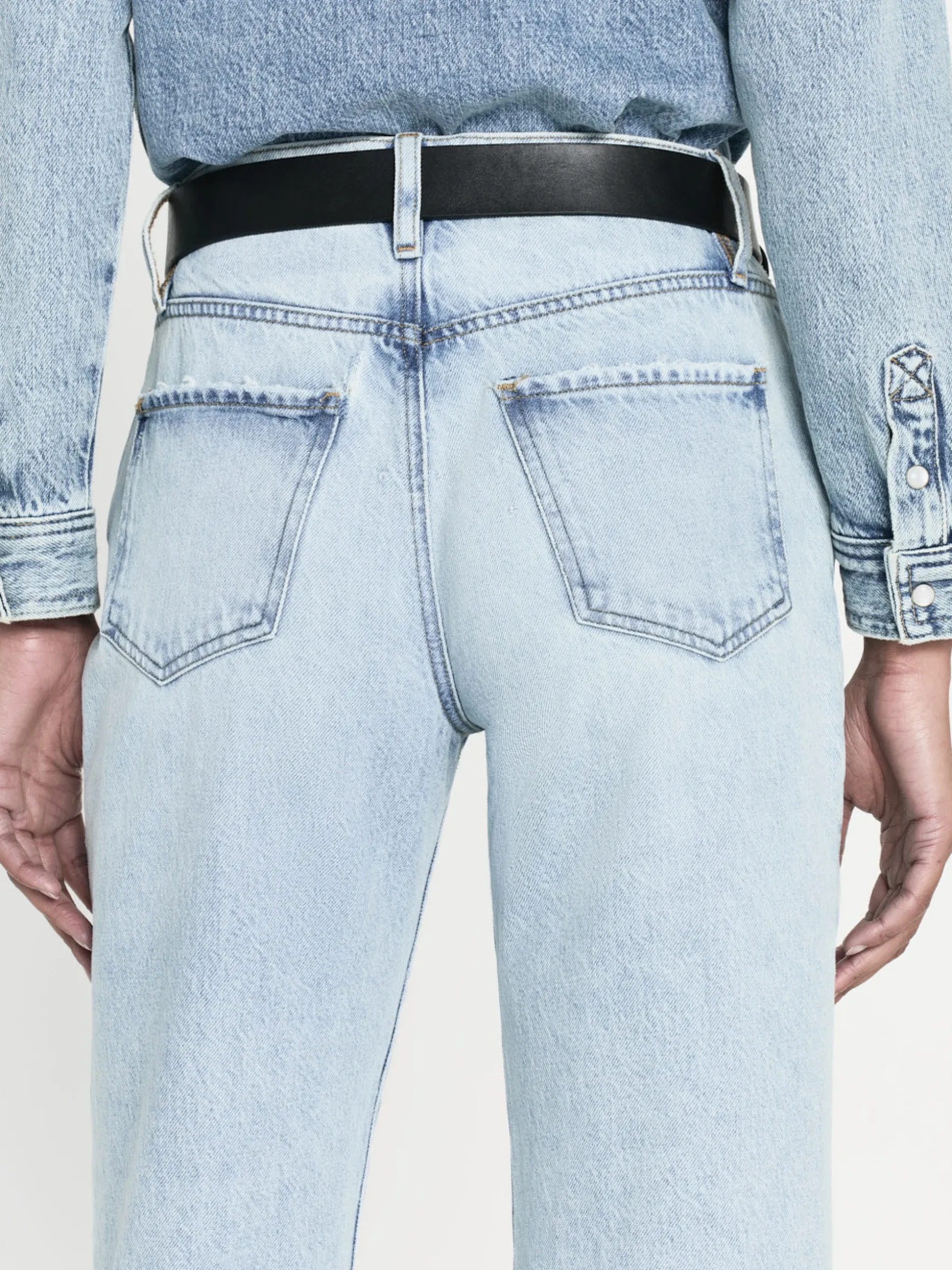 Le Jane Crop Bite Hem in Fizz Indigo