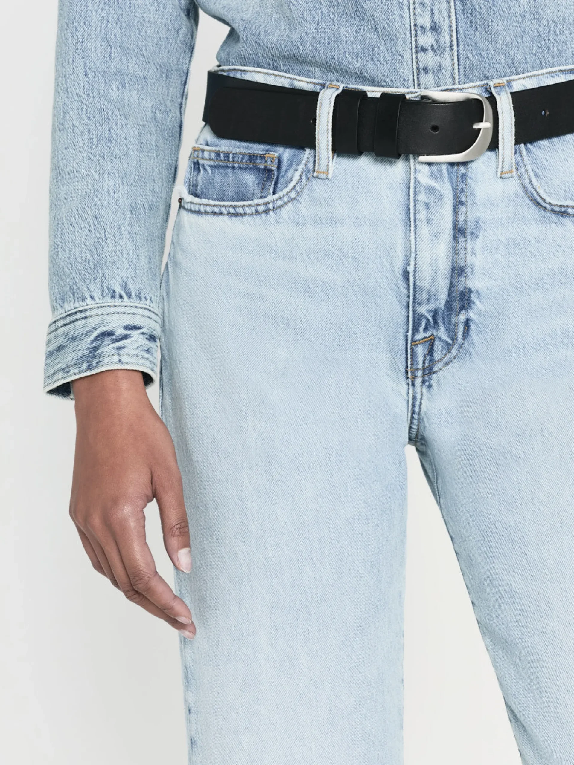 Le Jane Crop Bite Hem in Fizz Indigo