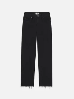 Le Jane Crop Raw Fray in Black