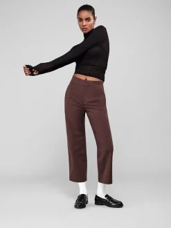 Le Jane Crop Trouser in Chocolate Brown