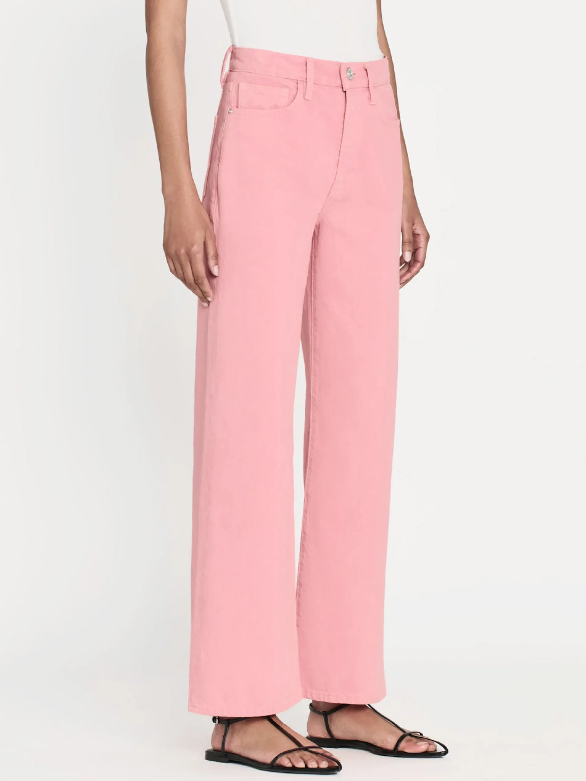 Le Jane Wide Crop in Washed Dusty Pink