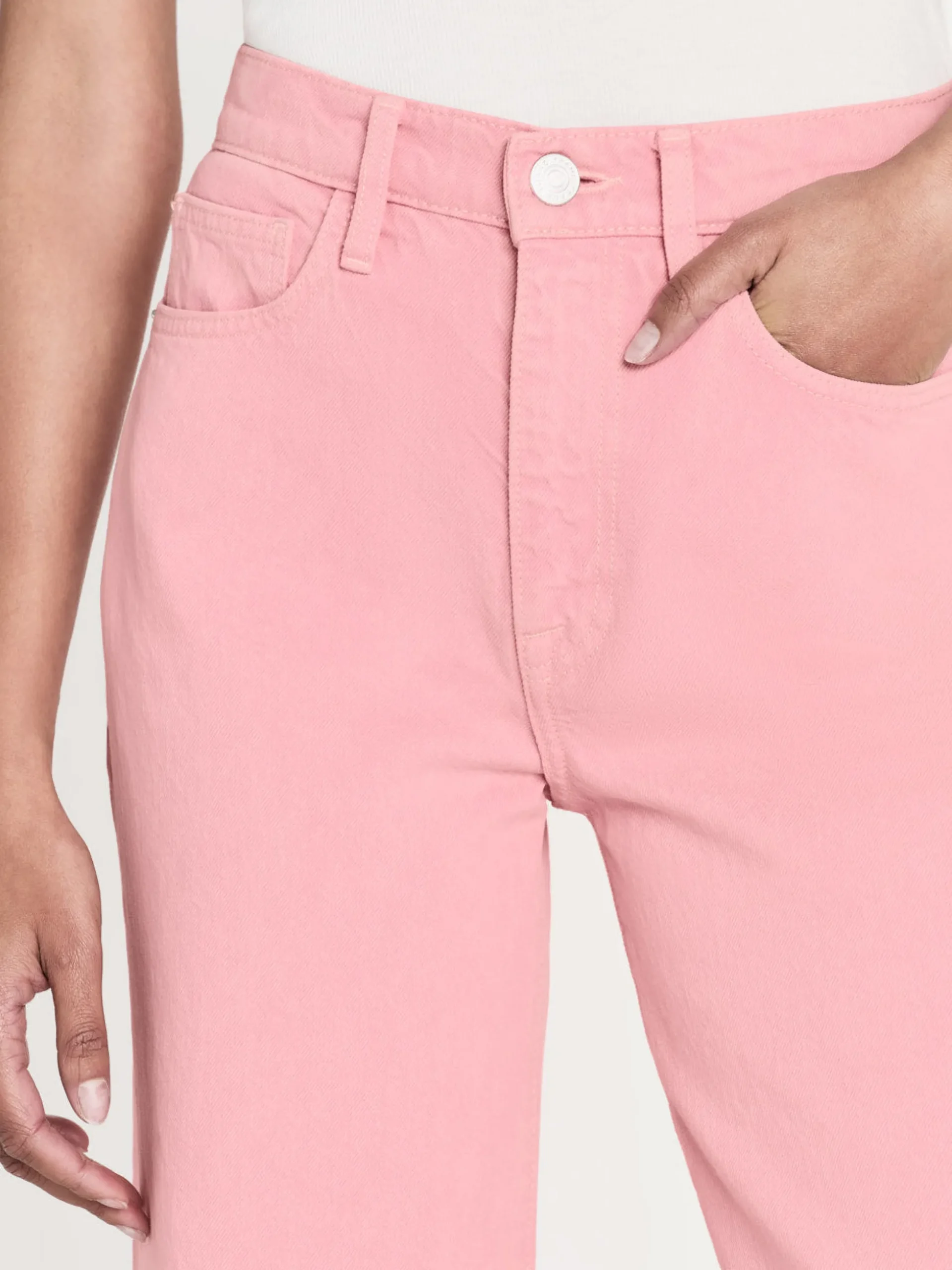 Le Jane Wide Crop in Washed Dusty Pink
