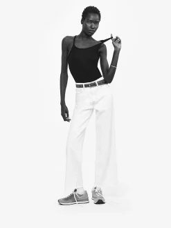 Le Jane Wide Crop Raw Fray in Au Natural Clean