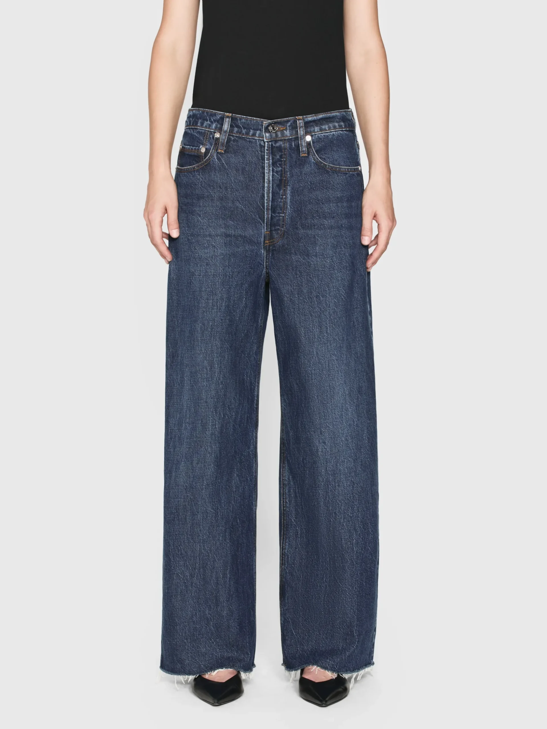 Le Low Baggy Wide Leg in Blindspot Raw Fray