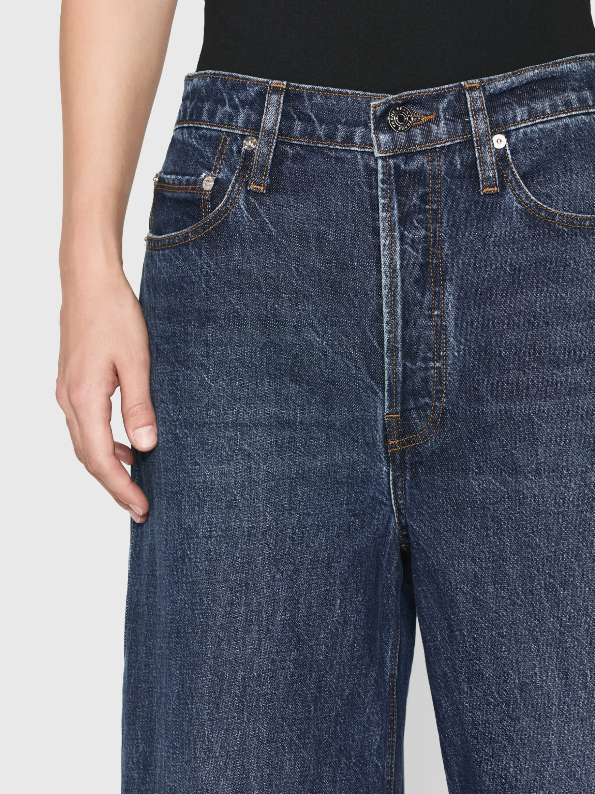 Le Low Baggy Wide Leg in Blindspot Raw Fray