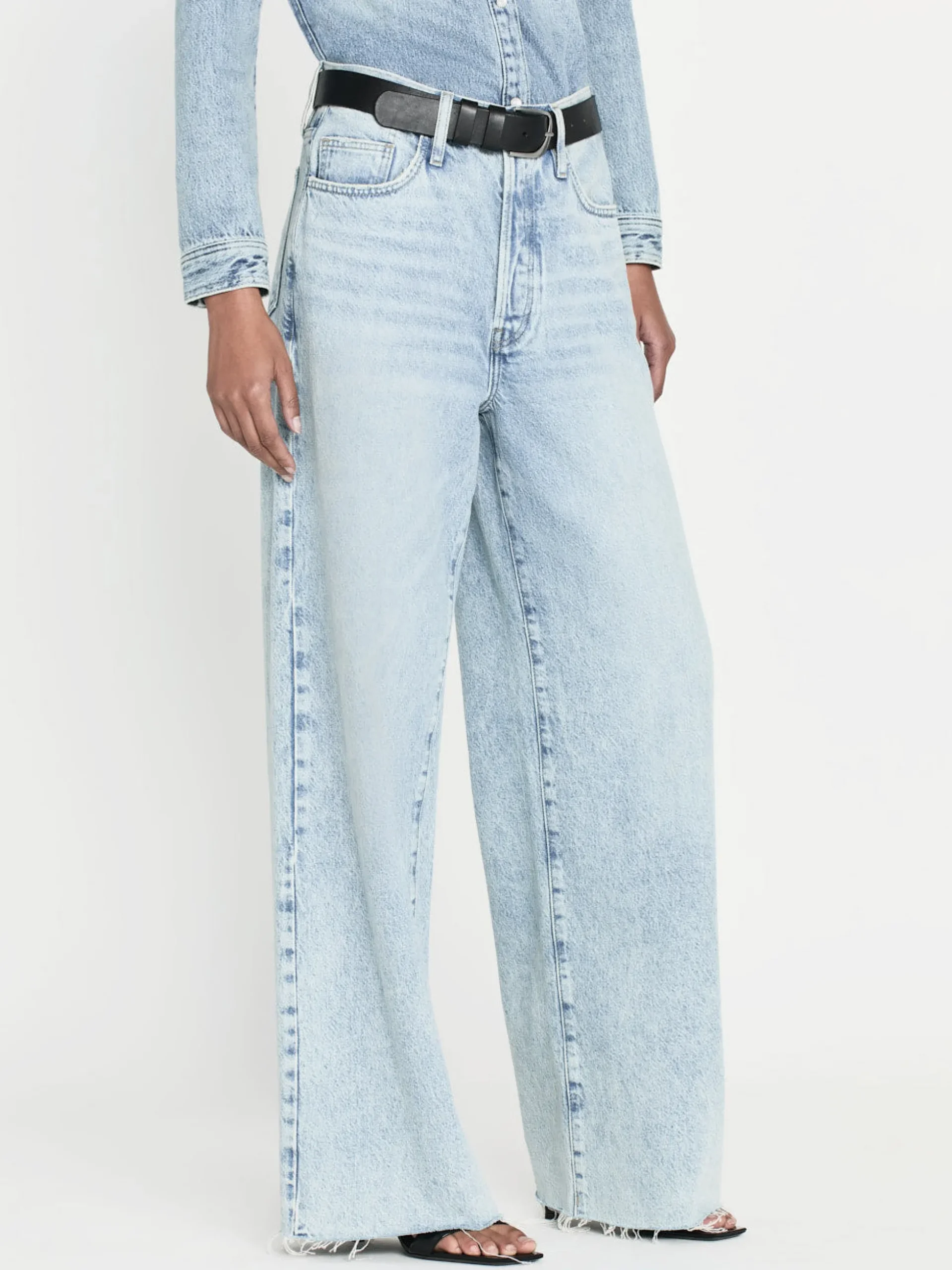 Le Low Baggy Wide Leg in Fizz Indigo