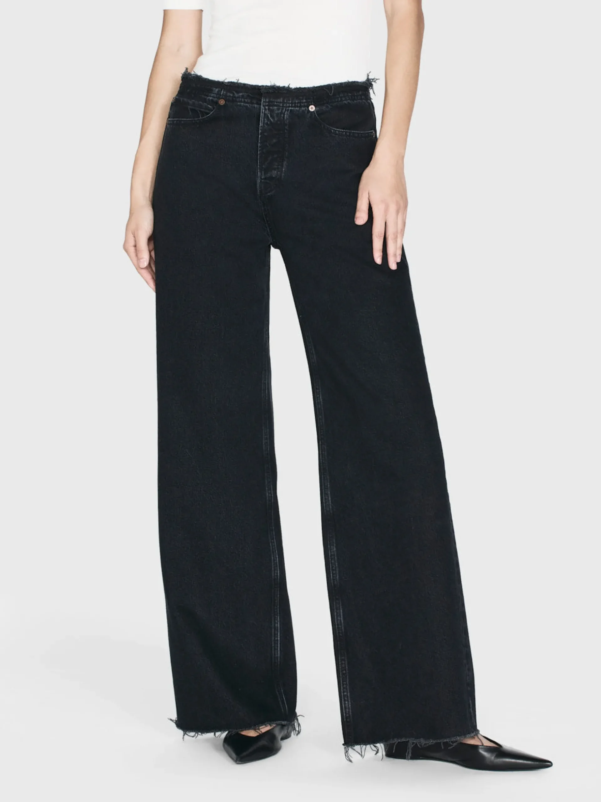 Le Low Baggy Wide Leg Cut Off in Inkwell