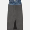 Le Mix Midaxi Skirt in Malibu Herringbone