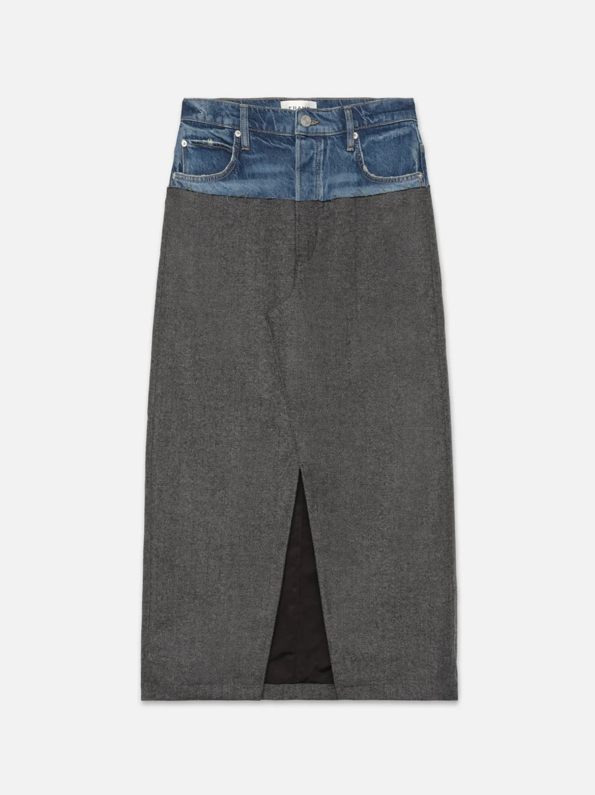 Le Mix Midaxi Skirt in Malibu Herringbone
