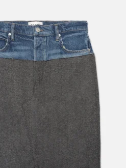 Le Mix Midaxi Skirt in Malibu Herringbone