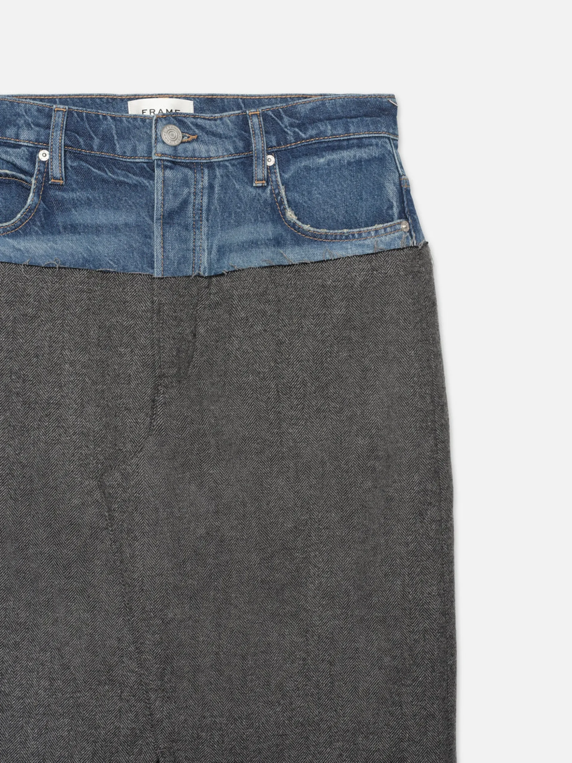 Le Mix Midaxi Skirt in Malibu Herringbone