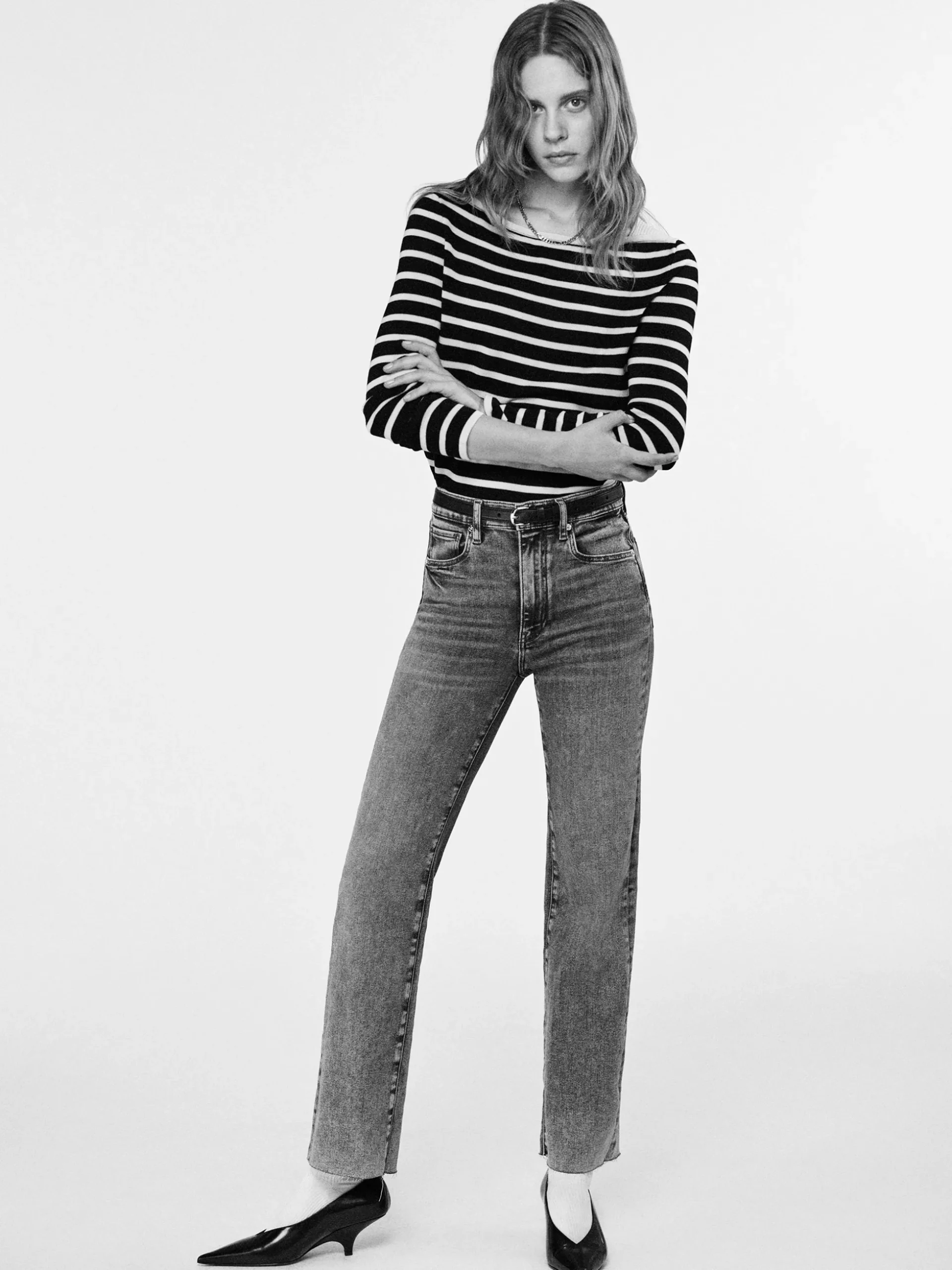 Le Sleek Straight in Rowley Raw Fray