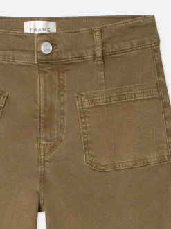 Le Slim Palazzo Bardot Pocket in Khaki Green
